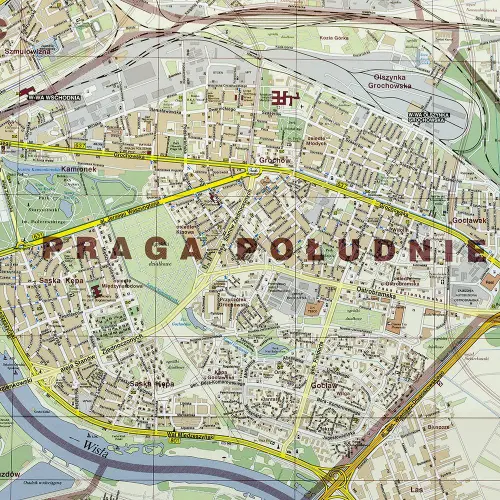 Warszawa mapa ścienna administracyjno-drogowa na podkładzie magnetycznym 1:18 000