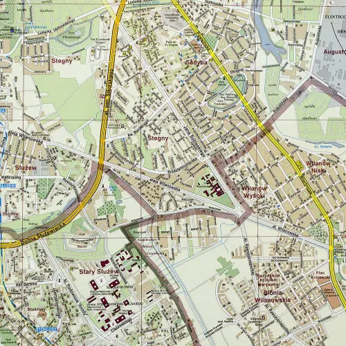 Warszawa mapa ścienna administracyjno-drogowa na podkładzie do wpinania 1:18 000
