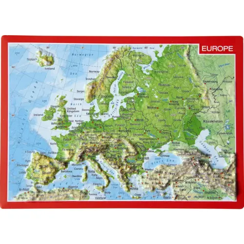 Pocztówka Europa mapa plastyczna