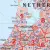 Europa mapa ścienna kody pocztowe na podkładzie do wpinania, 1:3 000 000