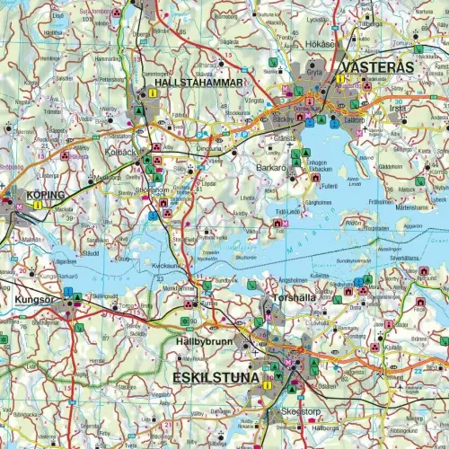 Szwecja południowo-wschodnia Stockholm-Uppsala-Norrkoping, 1:250 000
