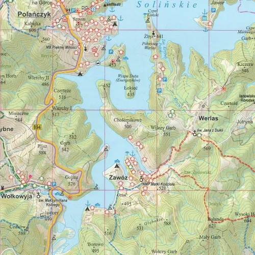 Bieszczady, mapa laminowana 1:50 000
