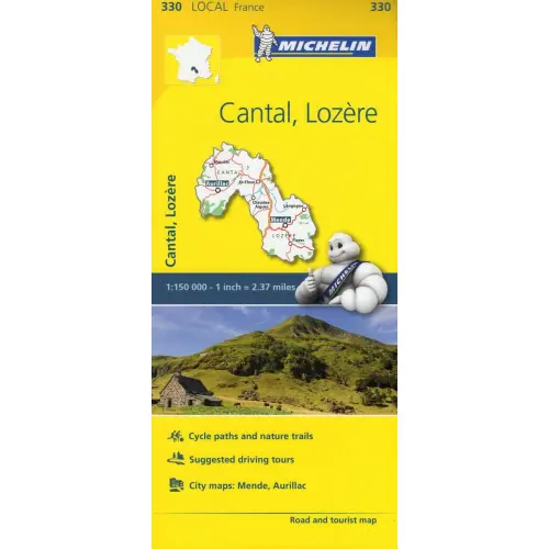 Cantal, Lozère, 1:150 000