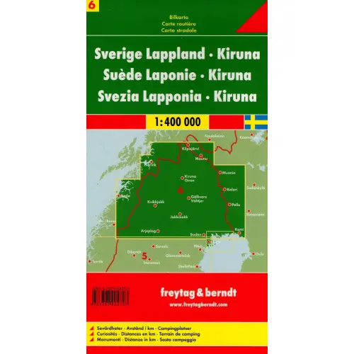Szwecja cz.6 Lapland-Kiruna mapa, 1:400 000