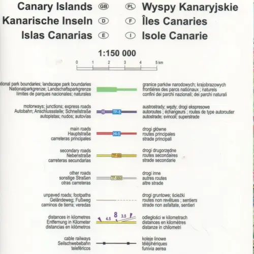 Wyspy Kanaryjskie, 1:150 000