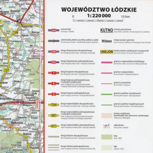Województwo Łódzkie, 1:220 000