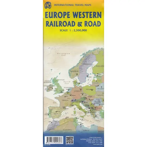 Western Europe Railroad & Road, 1:2 500 000