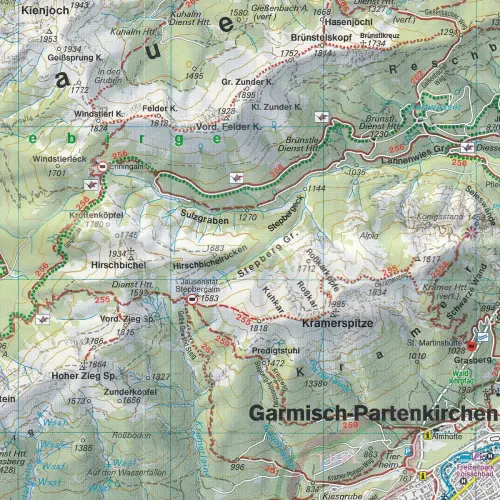 Wetterstein, Karwendel, Seefeld, Leutasch, Garmisch-Partenkirchen, 1:50 000
