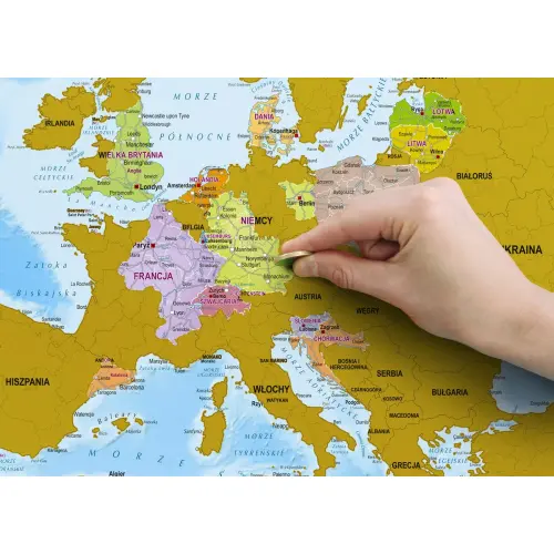 Europa mapa zdrapka na podkładzie 1:9 000 000