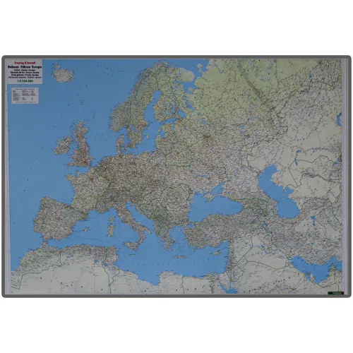 Europa mapa ścienna Koleje - Promy na podkładzie 1:5 500 000