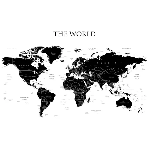 The World mapa ścienna polityczna, arkusz papierowy