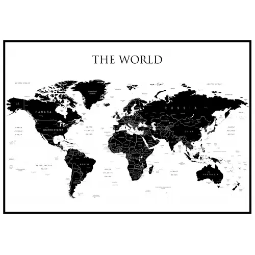 The World mapa ścienna polityczna na podkładzie magnetycznym