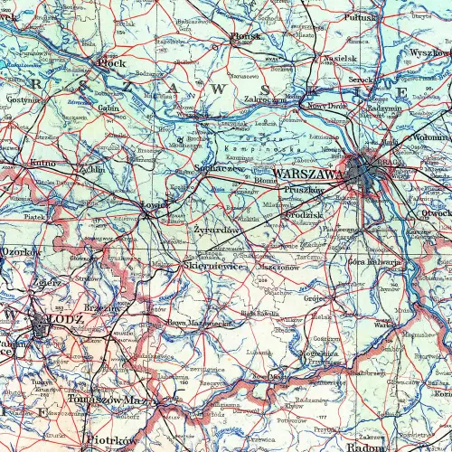 Mapa Rzeczpospolitej Polskiej z 1934r. reprint, arkusz laminowany - mapa ścienna 1:1 000 000