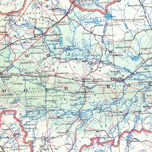 Mapa Rzeczpospolitej Polskiej z 1934r. reprint, arkusz papierowy - mapa ścienna 1:1 000 000