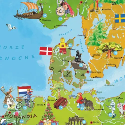 Europa Młodego Odkrywcy mapa ścienna - naklejka XXL dla dzieci
