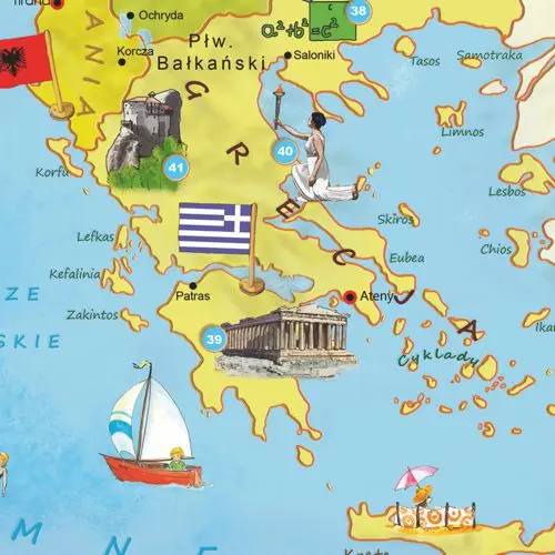 Europa Młodego Odkrywcy mapa ścienna - naklejka XL dla dzieci