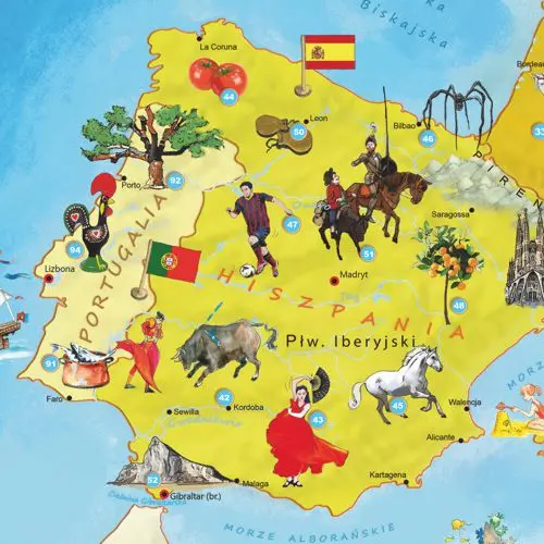 Europa Młodego Odkrywcy mapa ścienna - naklejka XXL dla dzieci