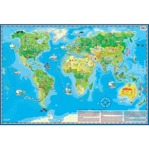 Świat Młodego Odkrywcy S mapa ścienna dla dzieci arkusz laminowany
