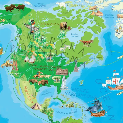 Świat Młodego Odkrywcy S mapa ścienna dla dzieci