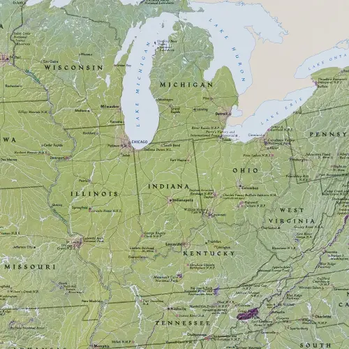 Parki Narodowe Stanów Zjednoczonych mapa ścienna arkusz papierowy, 1:5 183 000
