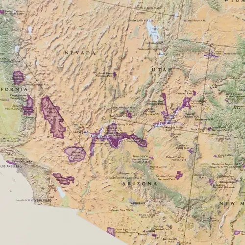 Parki Narodowe Stanów Zjednoczonych mapa ścienna arkusz laminowany, 1:5 183 000
