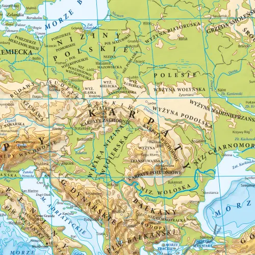 Plan lekcji - fizyczna mapa Europy