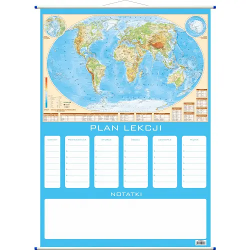 Plan lekcji - fizyczna mapa Świata
