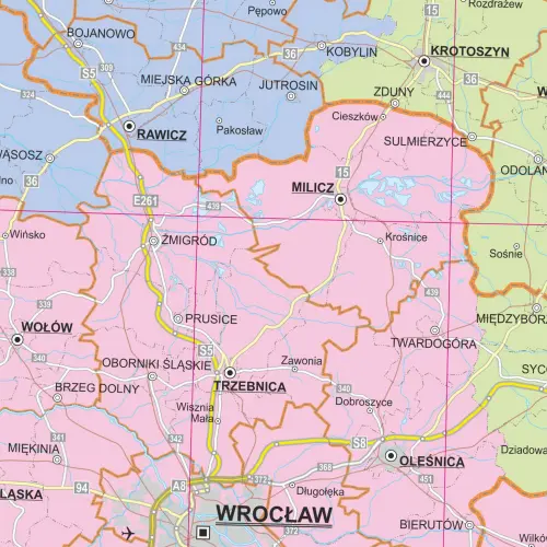 Polska energetyczna mapa ścienna arkusz laminowany, 1:500 000