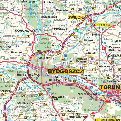 Polska mapa ścienna drogowa na podkładzie magnetycznym 1:700 000