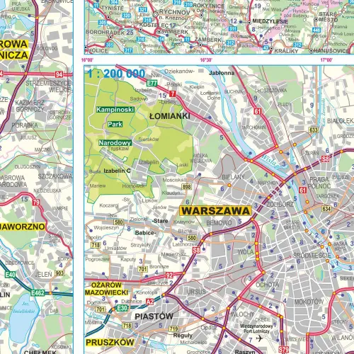 Polska mapa ścienna drogowa arkusz papierowy 1:700 000