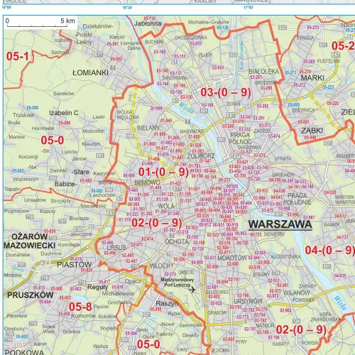 Polska mapa ścienna administracyjno-drogowa arkusz papierowy 1:700 000