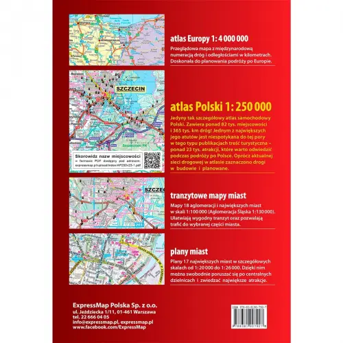 Polska atlas samochodowy, 1:250 000 + instrukcja pierwszej pomocy