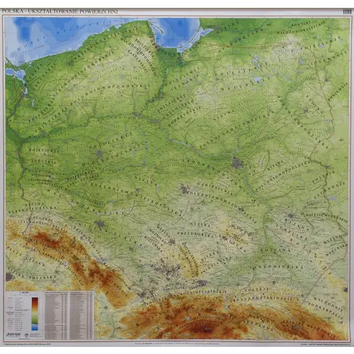Polska mapa ścienna dwustronna fizyczna do ćwiczeń arkusz laminowany 1:500 000