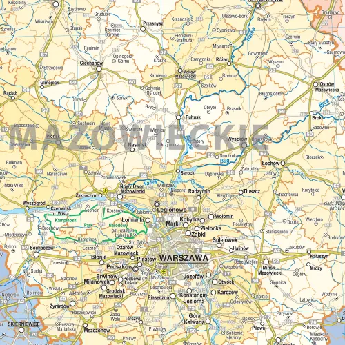 Polska administracyjno-drogowa mapa ścienna arkusz papierowy, 1:500 000