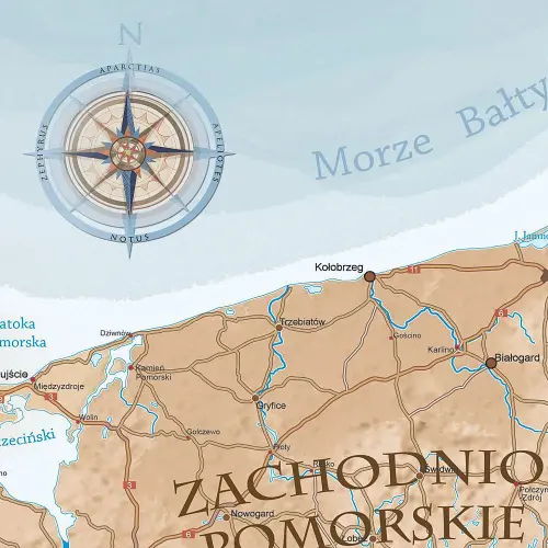 Rzeczpospolita Polska mapa ścienna na podkładzie magnetycznym