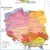 Polska - regiony fizycznogeograficzne mapa ścienna do wpinania, 1:500 000