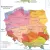 Polska - regiony fizycznogeograficzne mapa ścienna, arkusz laminowany, 1:700 000