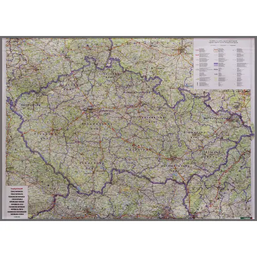 Czechy mapa ścienna samochodowa na podkładzie magnetycznym 1:400 000