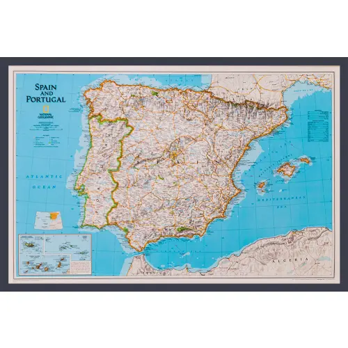 Hiszpania i Portugalia Classic mapa ścienna polityczna na podkładzie do wpinania 1:2 074 000