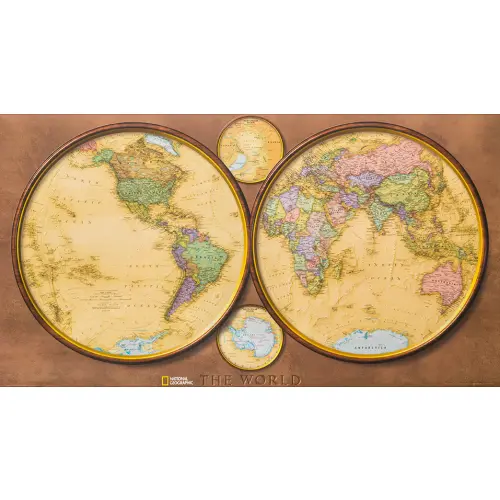 Świat dwie półkule mapa ścienna arkusz papierowy 1:37 330 000