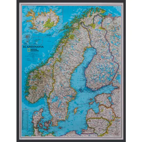 Skandynawia Classic mapa ścienna polityczna na podkładzie do wpinania 1:2 765 000