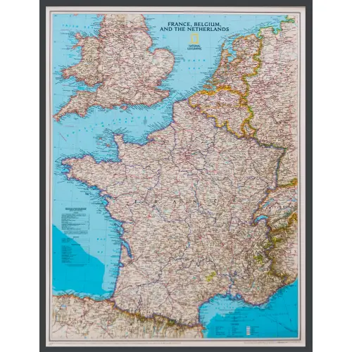 Francja, Belgia, Holandia Classic mapa ścienna polityczna na podkładzie do wpinania 1:1 955 000