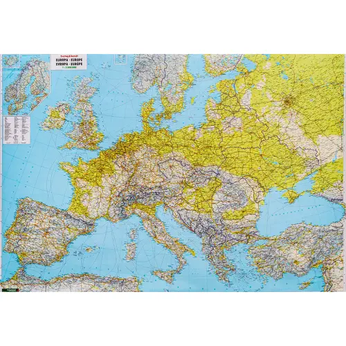 Europa mapa ścienna drogowa arkusz papierowy 1:3 500 000