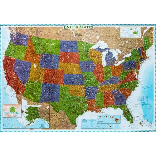 USA Decorator mapa ścienna polityczna arkusz papierowy 1:2 815 000