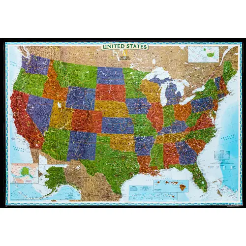 USA Decorator mapa ścienna polityczna na podkładzie do wpinania 1:2 815 000