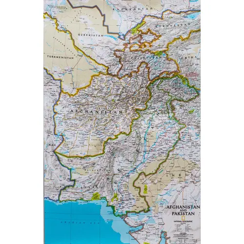 Afganistan, Pakistan Classic mapa ścienna polityczna arkusz laminowany 1:3 363 300
