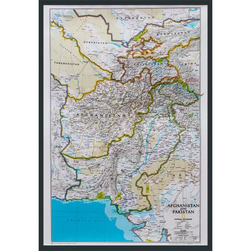 Afganistan, Pakistan Classic mapa ścienna polityczna na podkładzie 1:3 363 300