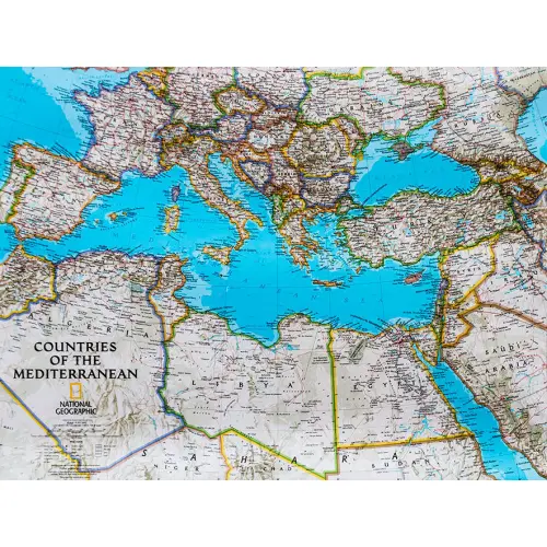 Kraje Śródziemnomorskie Classic mapa ścienna polityczna arkusz papierowy 1:6 957 000