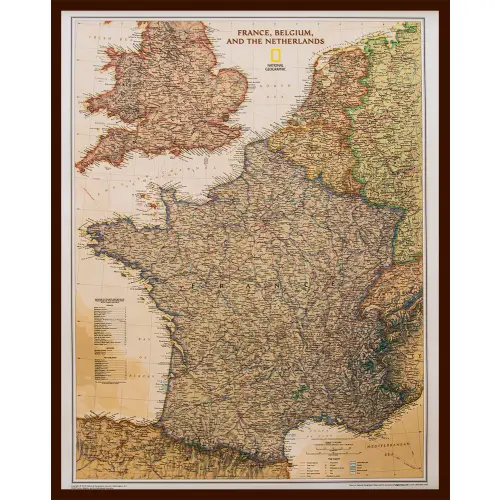 Francja, Belgia, Holandia Executive mapa ścienna polityczna na podkładzie magnetycznym 1:1 953 000