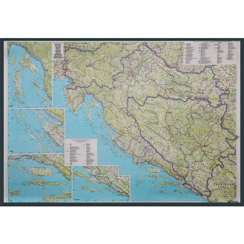 Chorwacja mapa ścienna na podkładzie 1:500 000